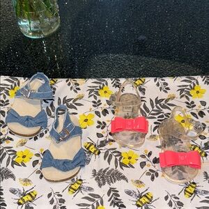 Size 4. Blue and Pink Kids Sandals